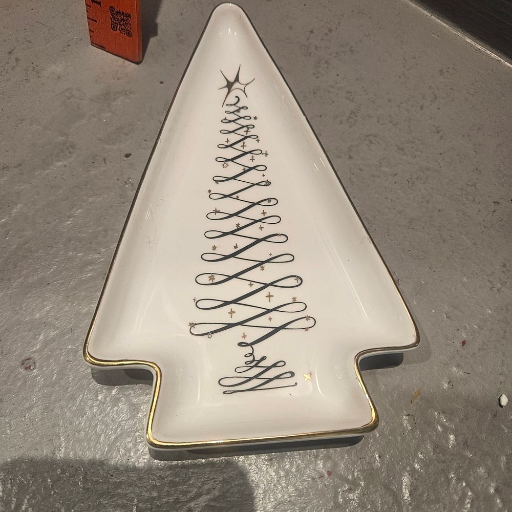 Servappetit Ceramic Christmas Tree Candy Dish 8"